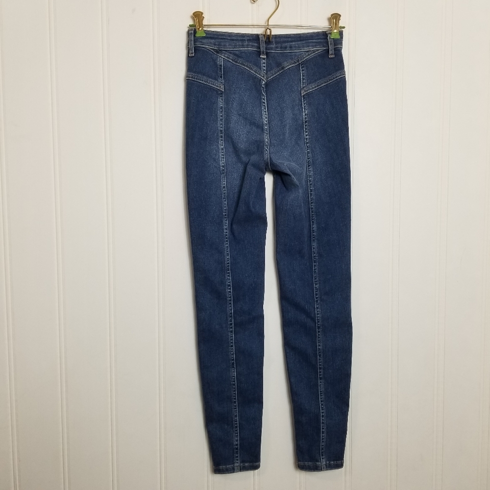 We The Free Riley Skinny Jeans Womens 25 Blue Denim Daybreak Seamed High Rise - Picture 7 of 16